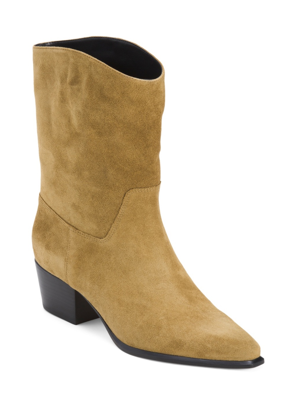 🫒 VINCE Suede Alps Booties Women's Tan Suede Mid-Calf Western Boot